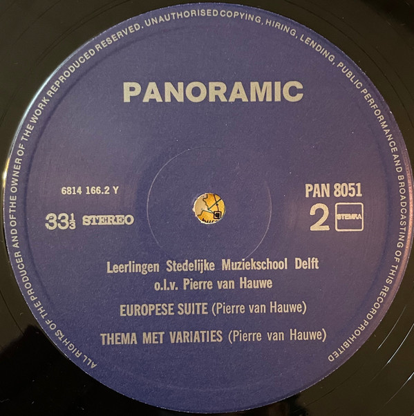Pierre Van Hauwe , Leerlingen Van De Stedelijke Muziekschool Delft - Europese Suite | Panoramic (PAN 8051) - 4
