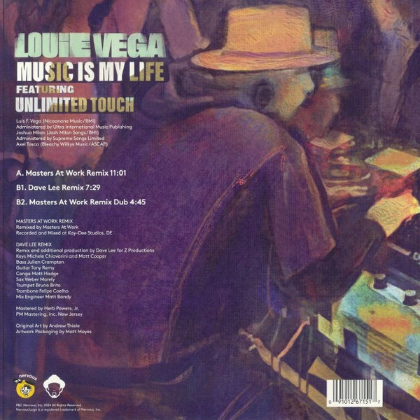 Louie Vega Featuring Unlimited Touch - Music Is My Life (Remixes By Masters At Work & Dave Lee) | Nervous Records (NER 26715) - 2 Louie Vega Featuring Unlimited Touch - Music Is My Life (Remixes By Masters At Work & Dave Lee) | Nervous Records (NER 26715) - 2