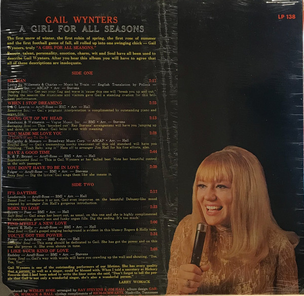 Gail Wynters - A Girl For All Seasons | Hickory Records (LPS 138) - 2 Gail Wynters - A Girl For All Seasons | Hickory Records (LPS 138) - 2
