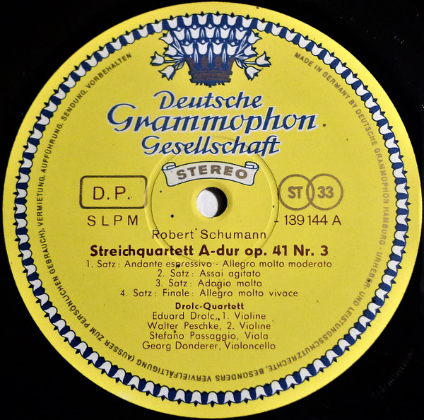 Robert Schumann , Christoph Eschenbach · Drolc-Quartett - Streichquartett A-dur • Klavierquintett Es-dur | Deutsche Grammophon (139 144) - 3