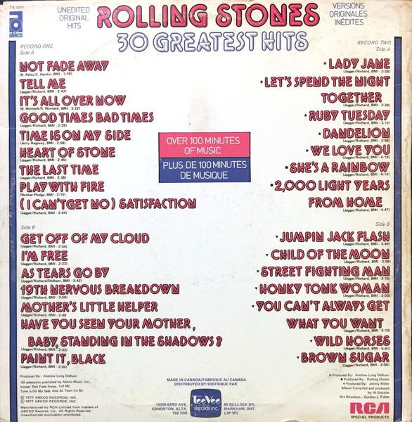The Rolling Stones - 30 Greatest Hits | ABKCO (TA-1077) - 2 The Rolling Stones - 30 Greatest Hits | ABKCO (TA-1077) - 2