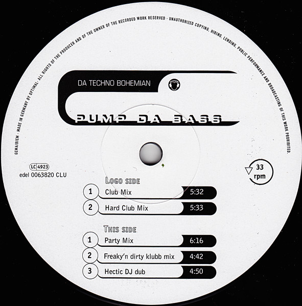 Da Techno Bohemian - Pump Da Bass | Club Tools (edel 0063820 CLU) - 2