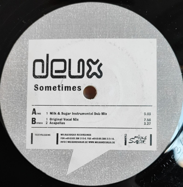 Deux - Sometimes | Milk & Sugar Recordings (2003/04) - main
