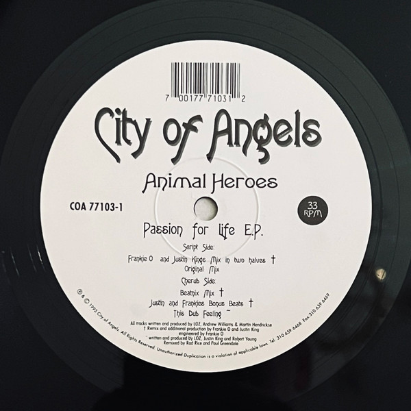 Animal Heroes - Passion For Life E.P. | City Of Angels (COA 77103-1)