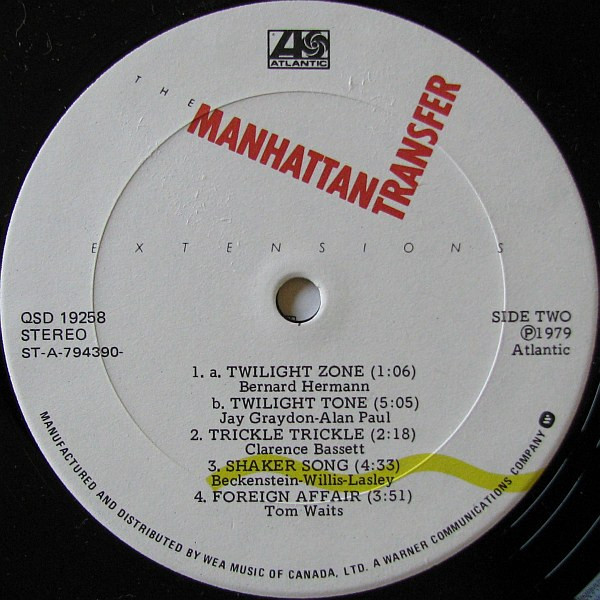 The Manhattan Transfer - Extensions | Atlantic (QSD 19258) - 2 The Manhattan Transfer - Extensions | Atlantic (QSD 19258) - 2