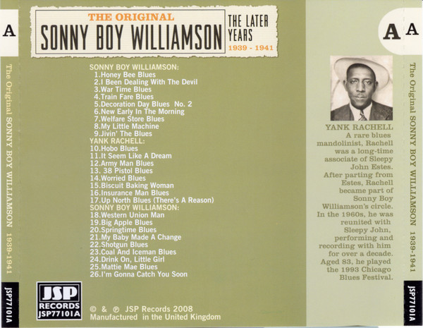 Sonny Boy Williamson - The Later Years 1939 - 1947 CD | JSP Records (JSP77101) - 3