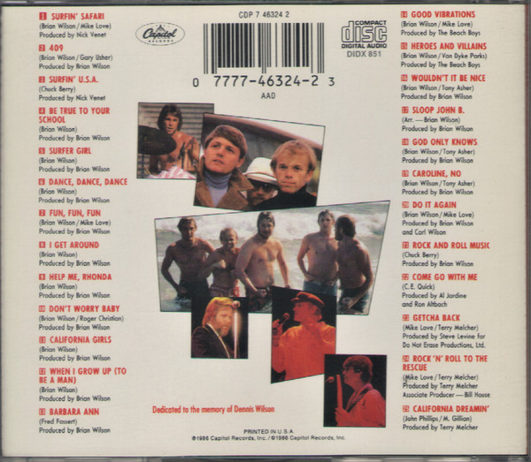 The Beach Boys - Made In U.S.A. | Capitol Records (CDP 7 46324 2) - 2 The Beach Boys - Made In U.S.A. | Capitol Records (CDP 7 46324 2) - 2