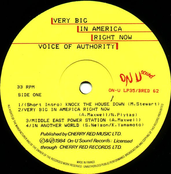 Voice Of Authority - Very Big In America Right Now | Cherry Red (BRED 62) - 3