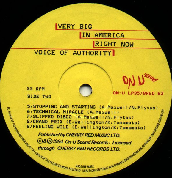 Voice Of Authority - Very Big In America Right Now | Cherry Red (BRED 62) - 4