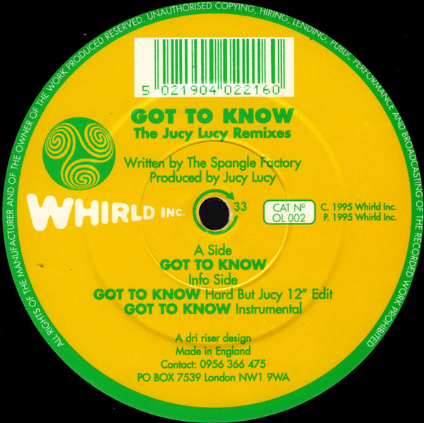 Jucy Lucy - Got To Know | Whirld Inc. Records (OL 002) - main Jucy Lucy - Got To Know | Whirld Inc. Records (OL 002) - main