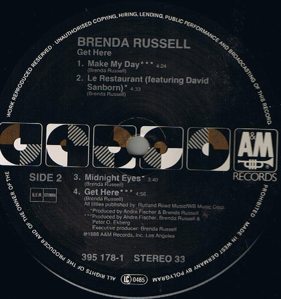 Brenda Russell - Get Here | A&M Records (395 178-1) - 3