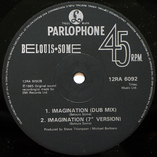 Belouis Some - Imagination (Extended Remix) | Parlophone (12RA 6092) - 4