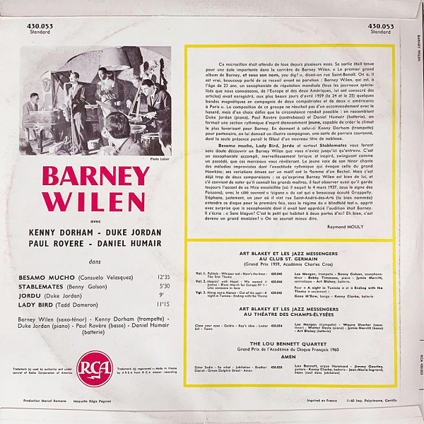 Barney Wilen - Barney | RCA (430.053) - 2