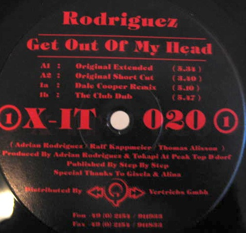 Rodriguez - Get Out Of My Head | X-IT Records (X-IT 020) - main Rodriguez - Get Out Of My Head | X-IT Records (X-IT 020) - main