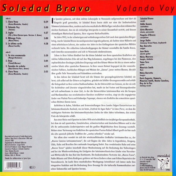 Soledad Bravo - Volando Voy | Messidor (15965) - 2 Soledad Bravo - Volando Voy | Messidor (15965) - 2