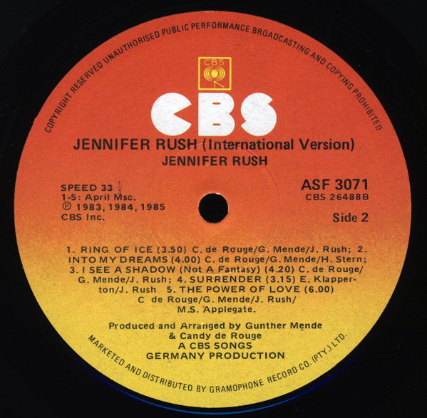 Jennifer Rush - Jennifer Rush (International Version) | CBS (ASF 3071) - 4