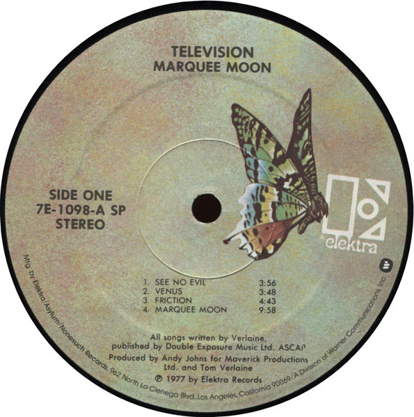 Television - Marquee Moon | Elektra (7E-1098) - 3