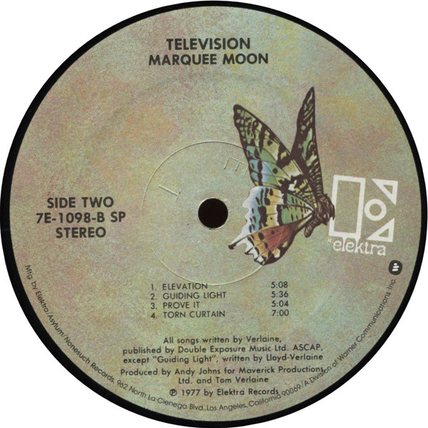 Television - Marquee Moon | Elektra (7E-1098) - 4