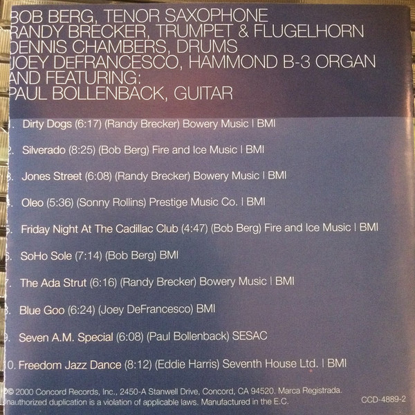 Bob Berg , Randy Brecker , Dennis Chambers , Joey DeFrancesco - The JazzTimes Superband | Concord Records (CCD-4889-2) - 2