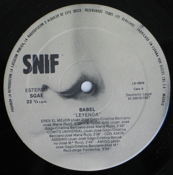Babel - Leyenda | SNIF (LD - 18.016) - 4 Babel - Leyenda | SNIF (LD - 18.016) - 4