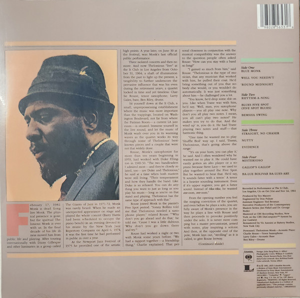 Thelonious Monk - Live At The It Club | Columbia (19802856531) - 4 Thelonious Monk - Live At The It Club | Columbia (19802856531) - 4