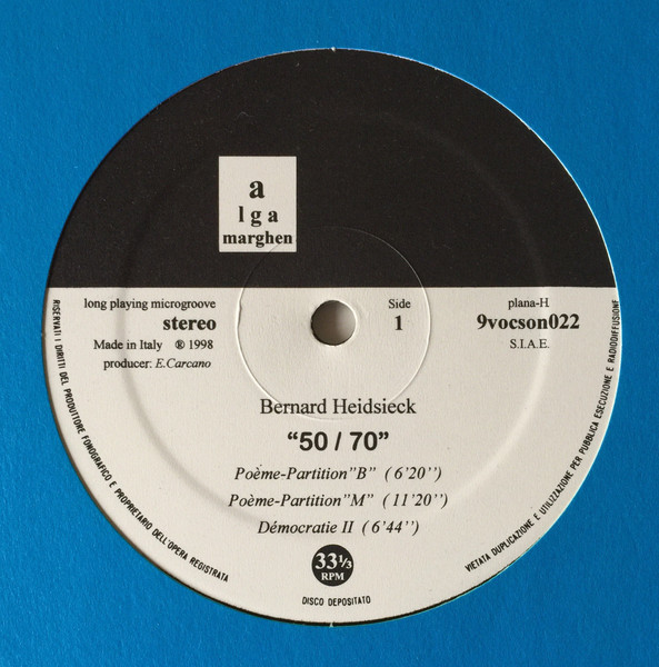 Bernard Heidsieck - 50/70 | Alga Marghen (plana-H 9vocson022) - 3 Bernard Heidsieck - 50/70 | Alga Marghen (plana-H 9vocson022) - 3