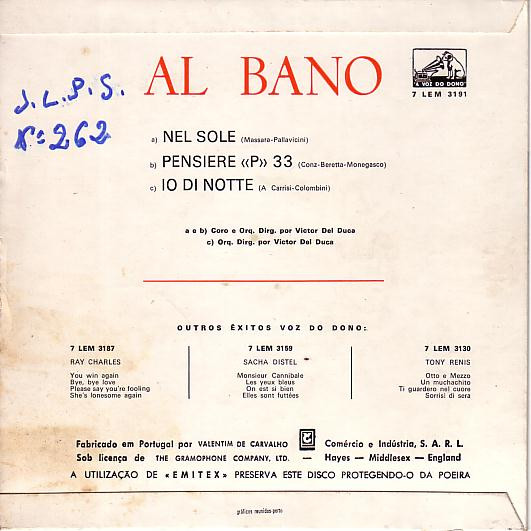 Al Bano Carrisi - Nel Sole | La Voz De Su Amo (7 LEM 3191) - main