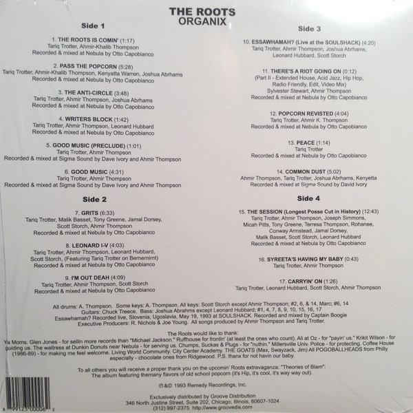 The Roots - Organix | Remedy Recordings (REMEDY01LP) - 2 The Roots - Organix | Remedy Recordings (REMEDY01LP) - 2