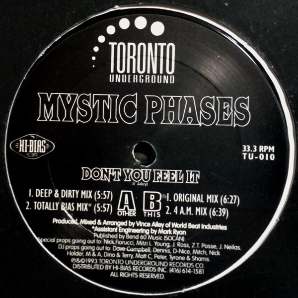 Mystic Phases - Don't You Feel It | Toronto Underground (TU-010) - 2