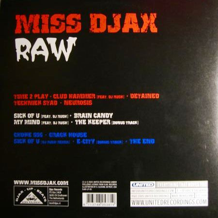 Miss Djax - Raw | Djax-Up-Beats (DJAX-LP-20) - 2 Miss Djax - Raw | Djax-Up-Beats (DJAX-LP-20) - 2