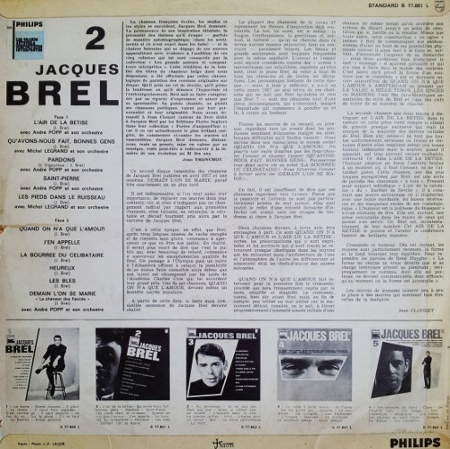 Jacques Brel - N°2 | Philips (B 77.861 L) - 2