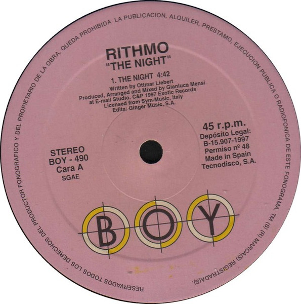 Rithmo - The Night | Boy Records (BOY-490) - 2