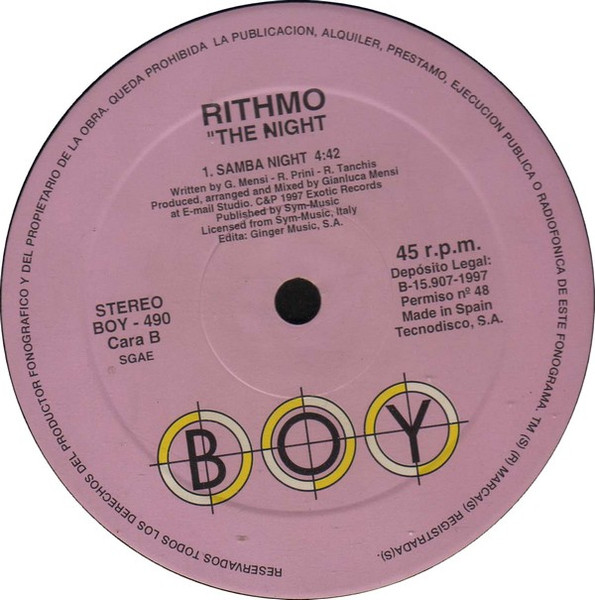 Rithmo - The Night | Boy Records (BOY-490) - 3