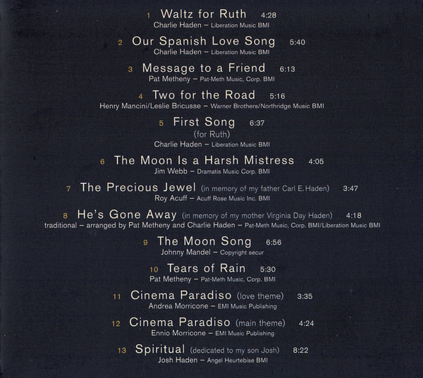 Charlie Haden & Pat Metheny - Beyond The Missouri Sky (Short Stories) | Verve Records (537 130-2) - 4 Charlie Haden & Pat Metheny - Beyond The Missouri Sky (Short Stories) | Verve Records (537 130-2) - 4
