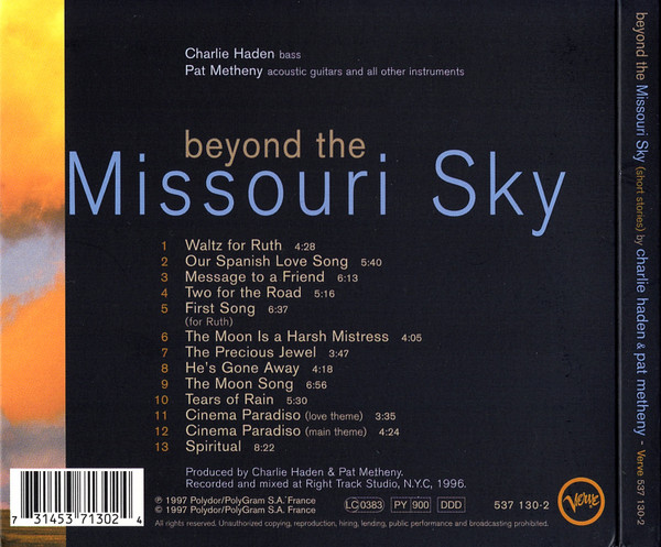 Charlie Haden & Pat Metheny - Beyond The Missouri Sky (Short Stories) | Verve Records (537 130-2) - 2 Charlie Haden & Pat Metheny - Beyond The Missouri Sky (Short Stories) | Verve Records (537 130-2) - 2