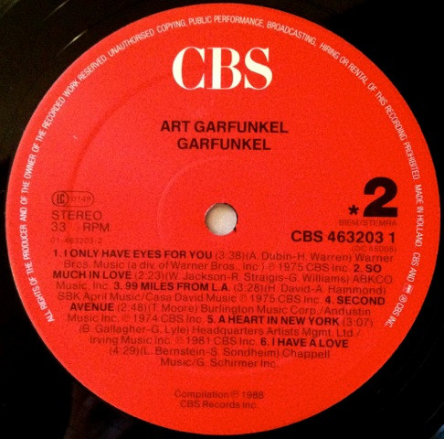 Art Garfunkel - Garfunkel | CBS (CBS 463203 1) - 2