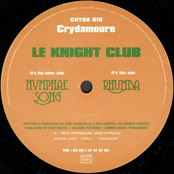 Le Knight Club - Nymphae Song / Rhumba | Crydamoure (CRYDA 016) - 3