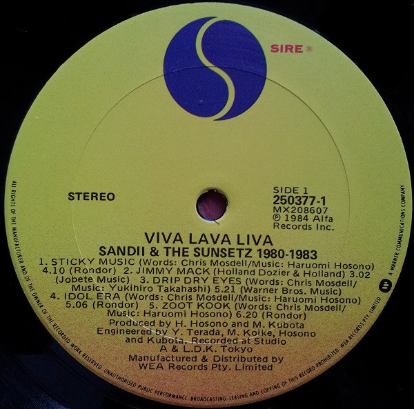Sandii & The Sunsetz - Viva Lava Liva 1980 - 1983 | Sire (250377-1) - main Sandii & The Sunsetz - Viva Lava Liva 1980 - 1983 | Sire (250377-1) - main