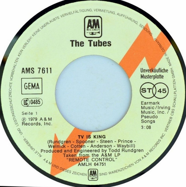 The Tubes - TV Is King | A&M Records (AMS 7611) - 3