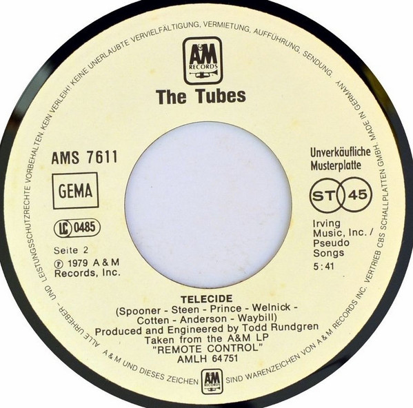 The Tubes - TV Is King | A&M Records (AMS 7611) - 4
