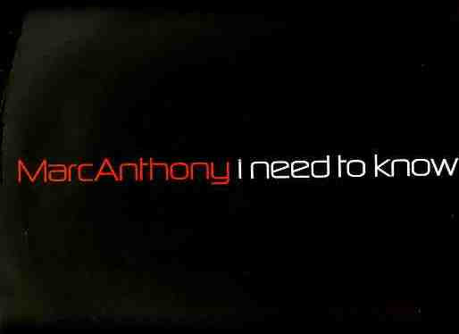 Marc Anthony - I Need To Know | Columbia (XPR 2530)