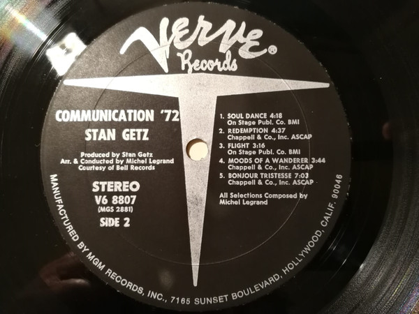 Stan Getz - Communications '72 | Verve Records (V6-8807) - 4 Stan Getz - Communications '72 | Verve Records (V6-8807) - 4
