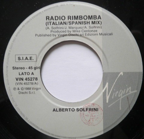 Alberto Solfrini - Radio Rimbomba (Italian/Spanish Mix) | Virgin (VIN 45278) - 3