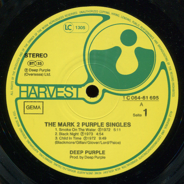 Deep Purple - The Mark 2 Purple Singles | Harvest (1C 064-61 695) - 3 Deep Purple - The Mark 2 Purple Singles | Harvest (1C 064-61 695) - 3