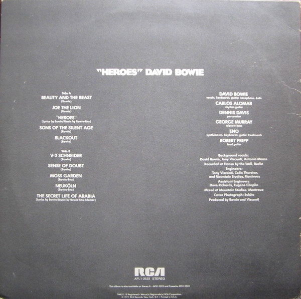 David Bowie - "Heroes" | RCA Victor (AFL1-2522) - 2 David Bowie - "Heroes" | RCA Victor (AFL1-2522) - 2