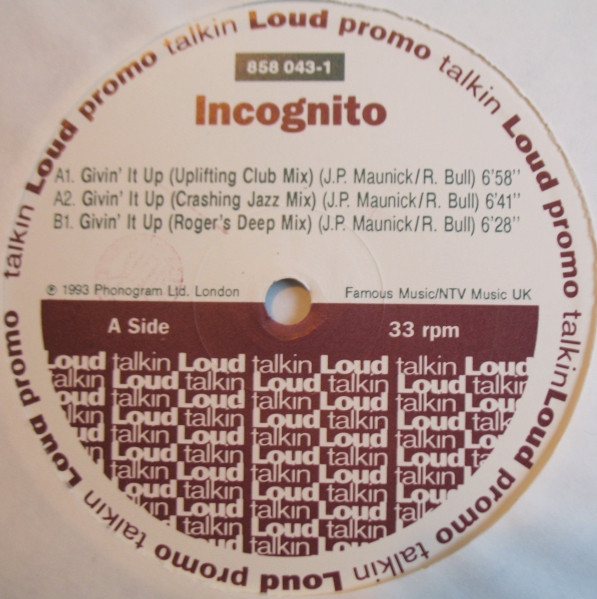 Incognito - Givin' It Up | Talkin' Loud (858 043-1) - 3 Incognito - Givin' It Up | Talkin' Loud (858 043-1) - 3