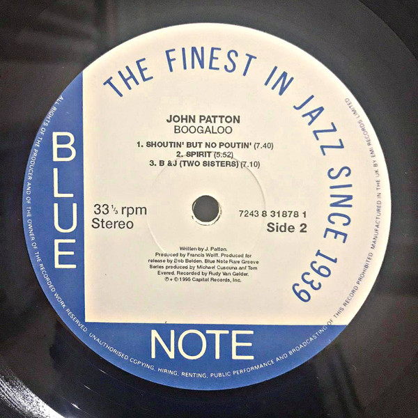 John Patton - Boogaloo | Blue Note (B1 7243 8 31878 1 2) - 4 John Patton - Boogaloo | Blue Note (B1 7243 8 31878 1 2) - 4