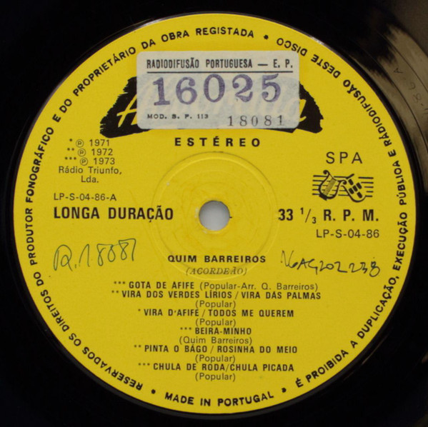 Quim Barreiros - Acordeão | Alvorada (LP-S-04-86) - 3 Quim Barreiros - Acordeão | Alvorada (LP-S-04-86) - 3