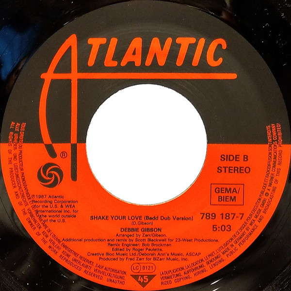 Debbie Gibson - Shake Your Love | Atlantic (789 187-7) - 4