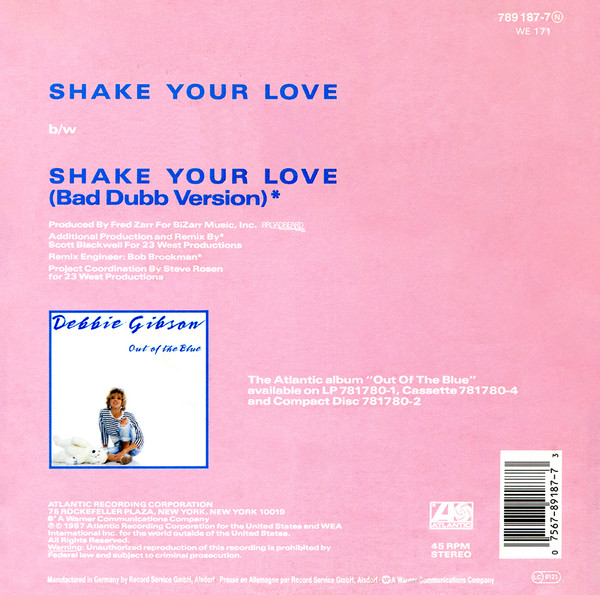 Debbie Gibson - Shake Your Love | Atlantic (789 187-7) - 2